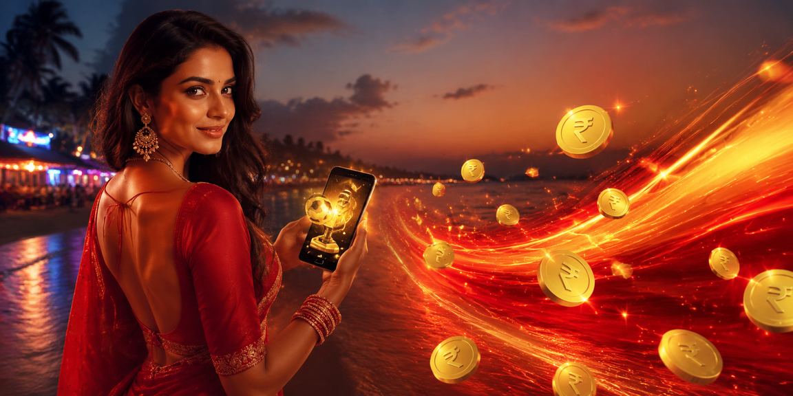 Goa beach with sports betting rupee digital theme